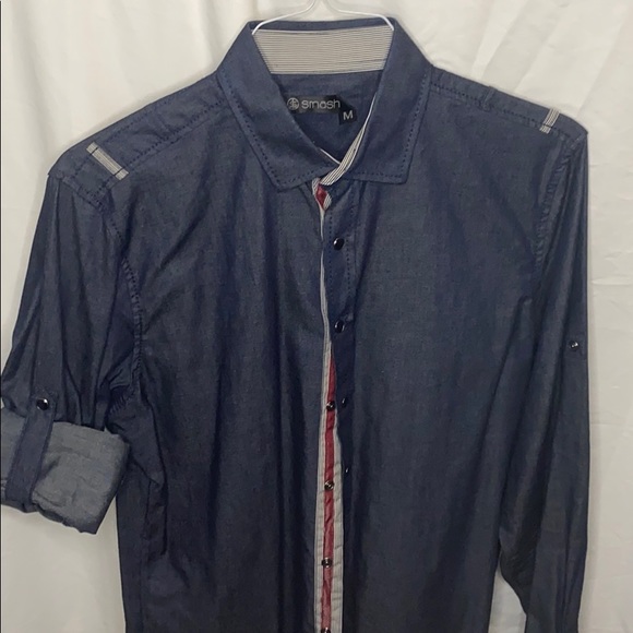 smash Other - Men’s Long sleeve button down Denim style shirt